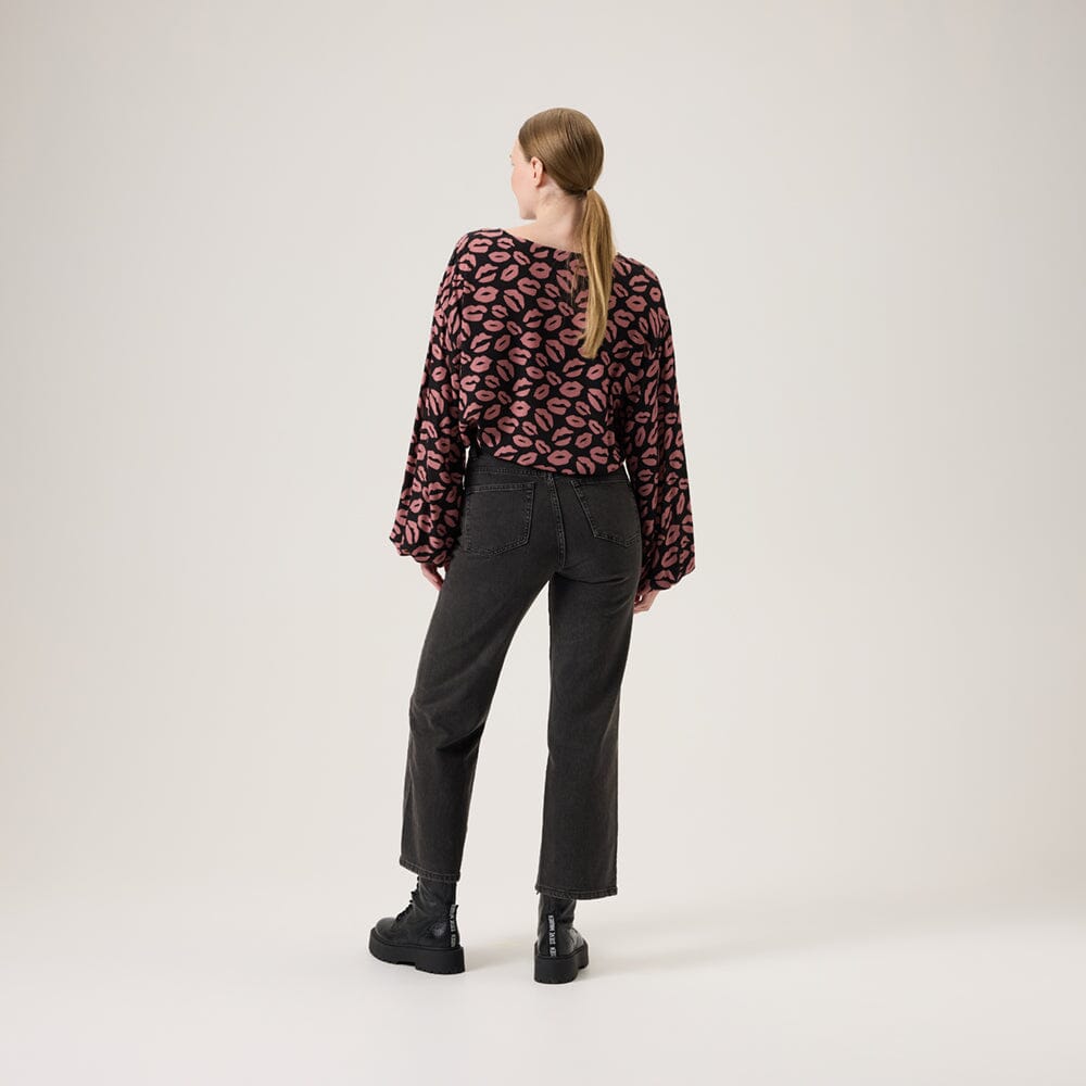 Bisous Volume Sleeve Blouse -Paita | Licorice Aikuisten paita Oh, Oui!