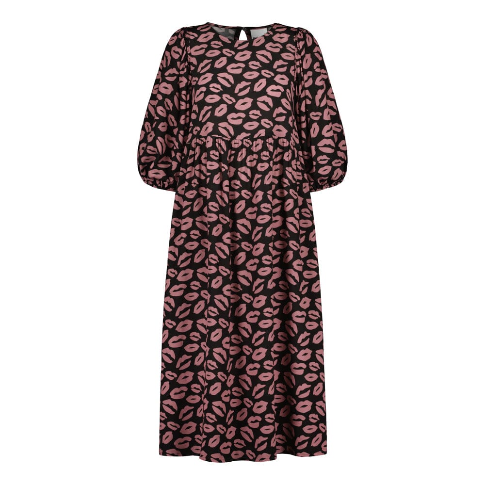 Bisous Volume Sleeve Midi Dress | Licorice Aikuisten mekko Oh, Oui!
