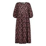 Bisous Volume Sleeve Midi Dress | Licorice Aikuisten mekko Oh, Oui!