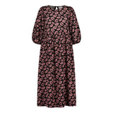 Bisous Volume Sleeve Midi Dress | Licorice Aikuisten mekko Oh, Oui!
