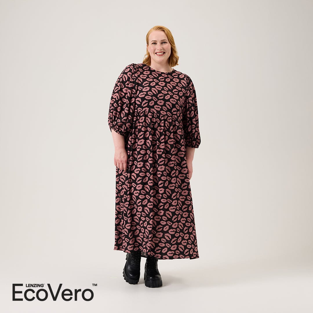 Bisous Volume Sleeve Midi Dress -Mekko | Licorice Aikuisten mekko Metsola