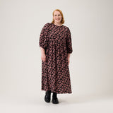 Bisous Volume Sleeve Midi Dress -Mekko | Licorice Aikuisten mekko Oh, Oui!