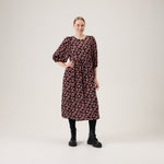 Bisous Volume Sleeve Midi Dress -Mekko | Licorice Aikuisten mekko Oh, Oui!