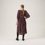 Bisous Volume Sleeve Midi Dress -Mekko | Licorice Aikuisten mekko Oh, Oui!