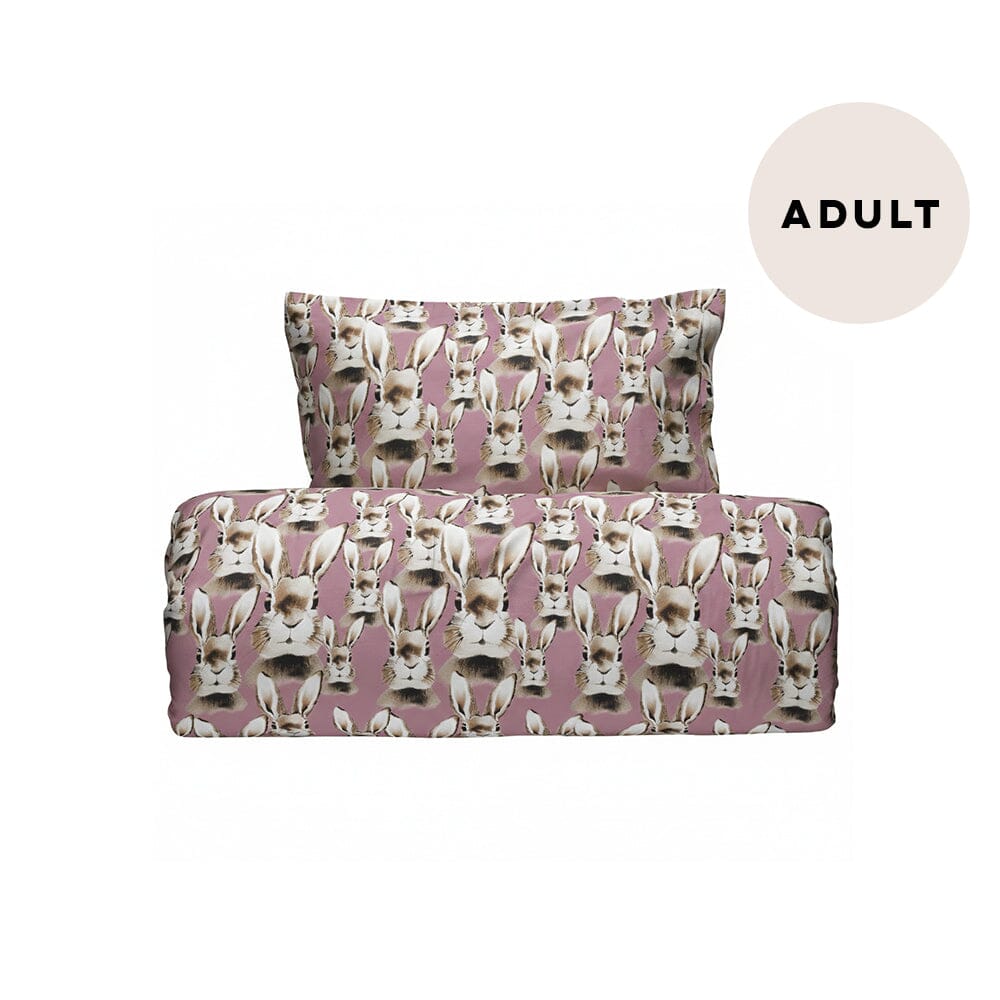 Bunny Adult Bedlinen Set | Dreamy Pink Pussilakana You Make Me Happy Home