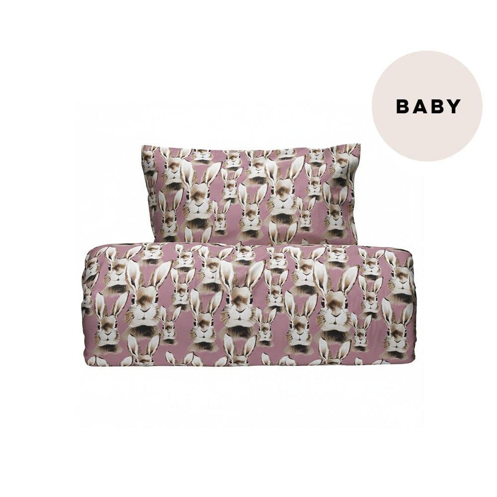 Bunny Baby Bedlinen Set | Dreamy Pink Pussilakana You Make Me Happy Home