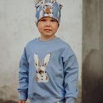Bunny Beanie With Fur Pom | Frosty Blue Pipo Winter Wonders