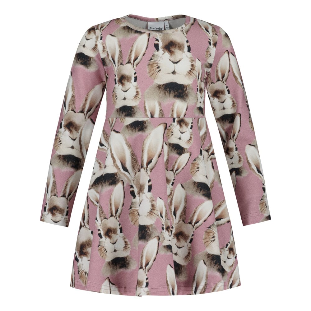 Bunny Dress Ls | Frosty Pink Mekko Winter Wonders