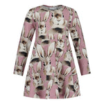 Bunny Dress Ls | Frosty Pink Mekko Winter Wonders