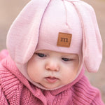 Bunny Helmet -Merinovilla Kypärämyssy | Hearty Pink Pipo Happy Hearts