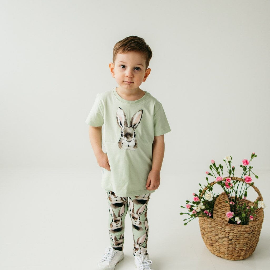 Bunny Soft Green -T-Paita Lyhythihainen paita Little Spring Bunnies
