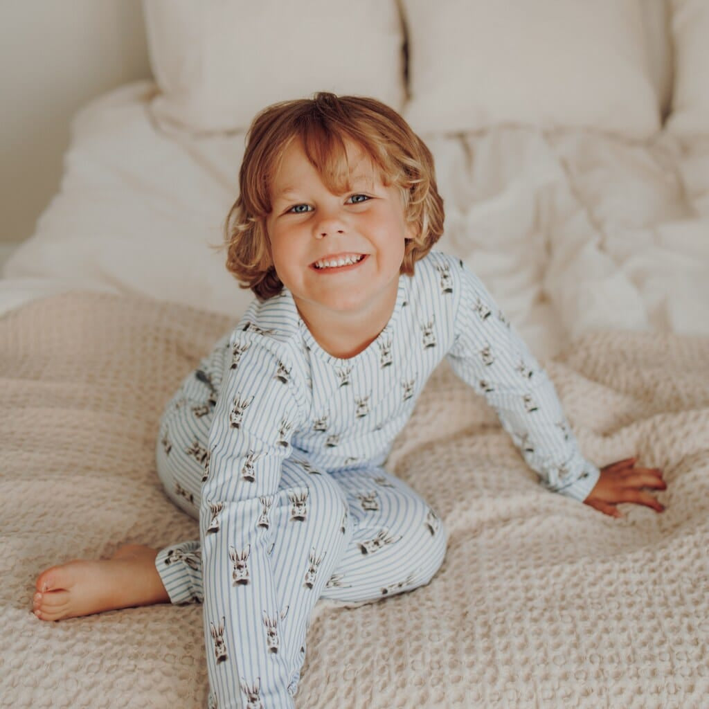 Bunny Stripes -Pyjama | Dreamy Blue Yövaate Metsola