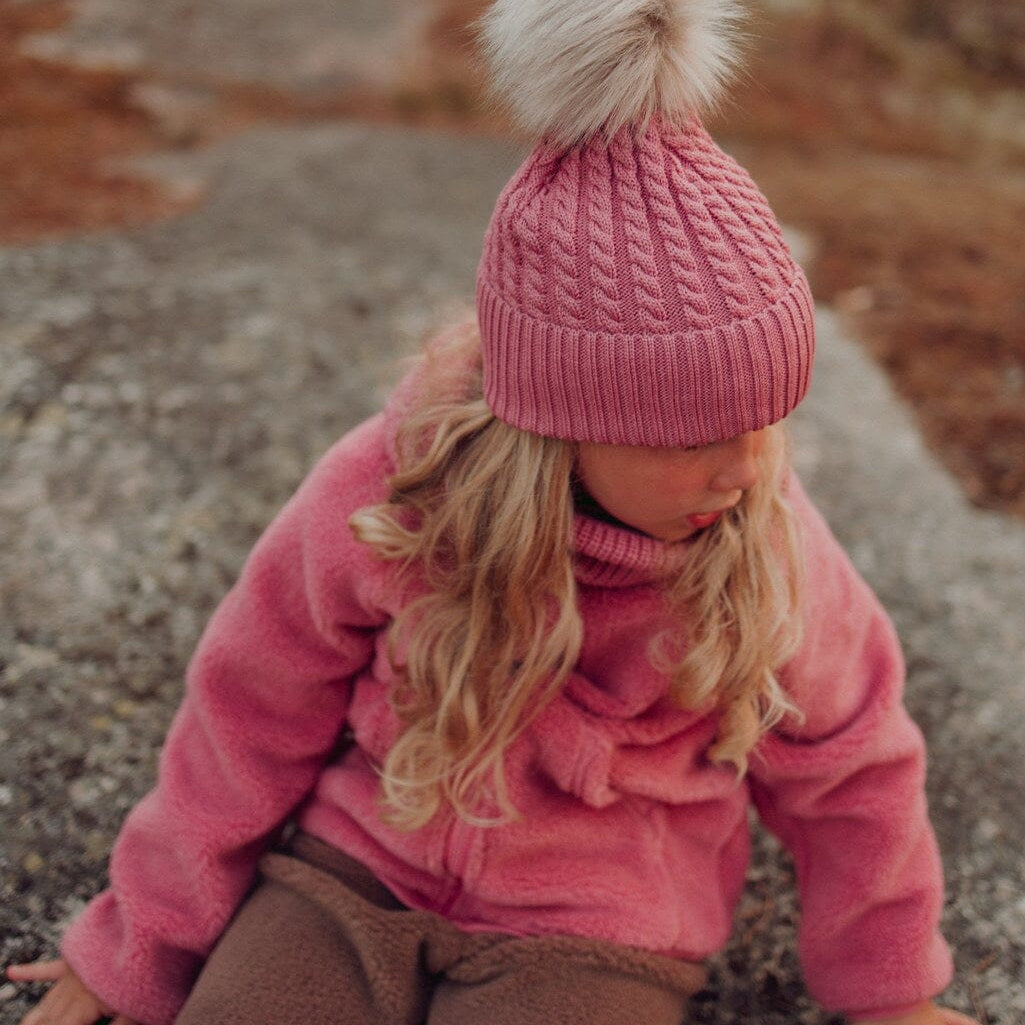 Cable Beanie -Palmikkopipo, Merinovilla | Cloudy Pipo Happy Hearts