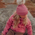 Cable Beanie -Palmikkopipo, Merinovilla | Cloudy Pipo Happy Hearts