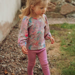 Crystal Bloom Puff Sleeve Shirt Ls | Pink Pitkähihainen paita Winter Wonders
