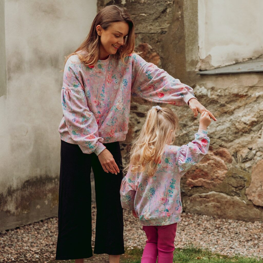 Crystal Bloom Puff Sleeve Sweater | Pink Pitkähihainen paita Winter Wonders