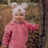 Cutie Helmet -Merinovilla Kypärämyssy | Hearty Pink Pipo Happy Hearts