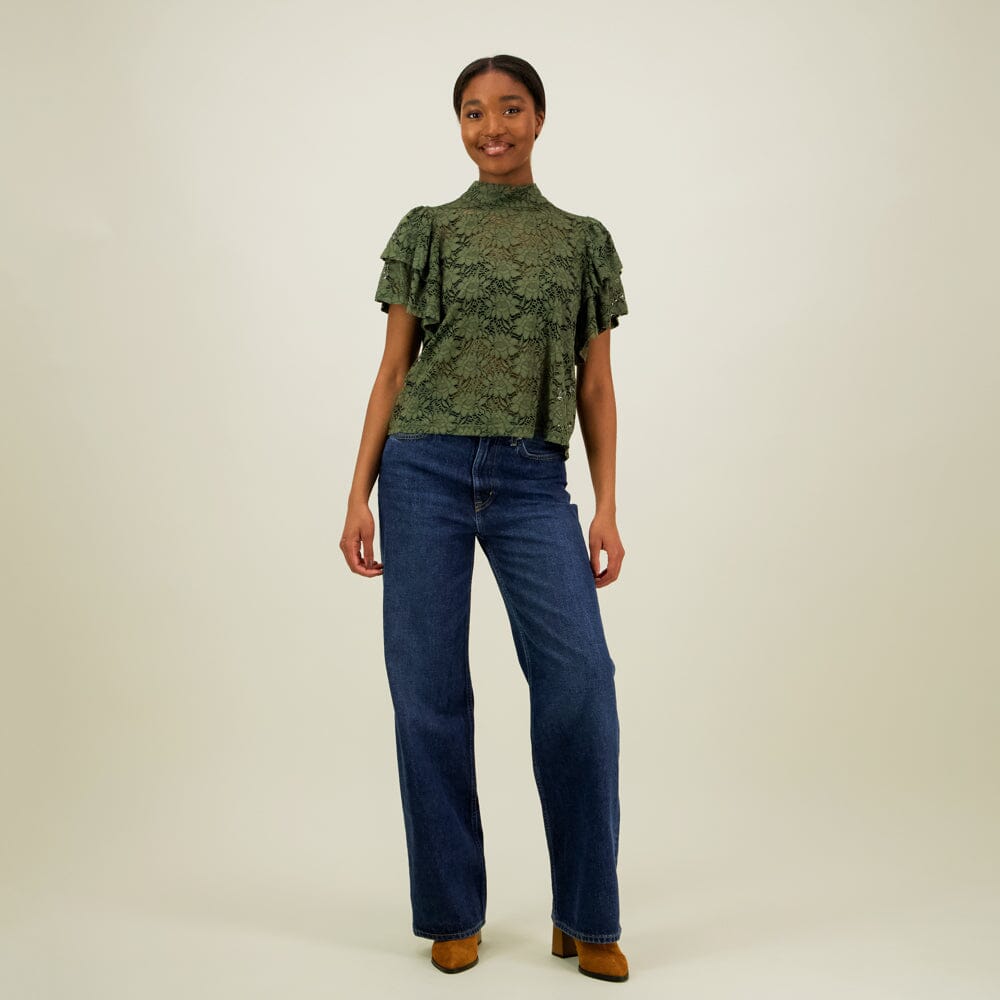 Frill Lace Top -Paita | Greenery Aikuisten paita Can You Hear Me?