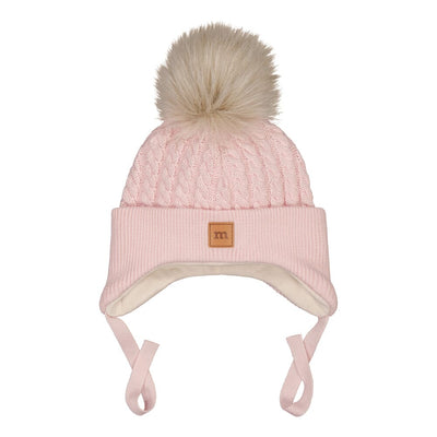 FUR POM CABLE BABY BEANIE -PUUVILLAPIPO | SEASHELL Pipo Flying Moments