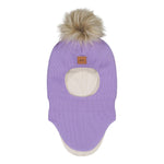 Fur Pom Pom -Kypärämyssy, Merinovilla | Icy Lilac Pipo Happy Hearts