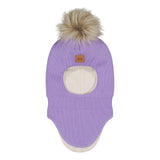 Fur Pom Pom -Kypärämyssy, Merinovilla | Icy Lilac Pipo Happy Hearts