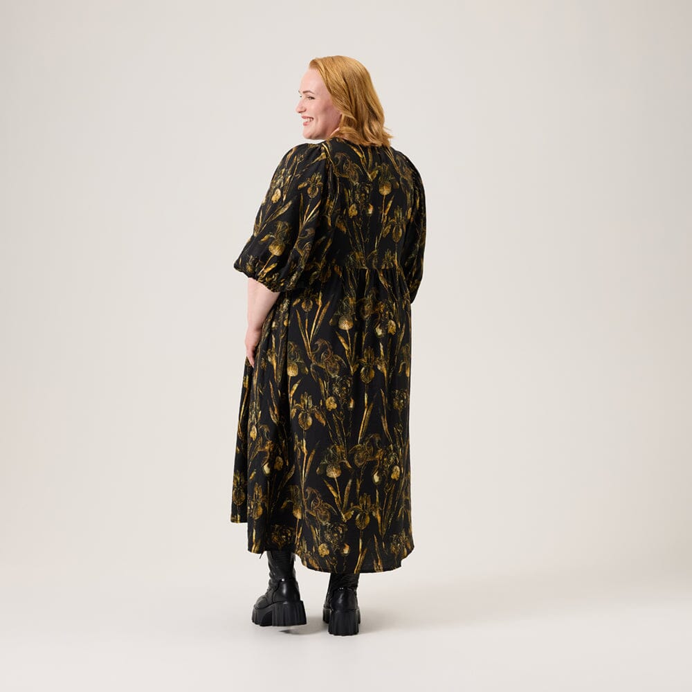 Goldie Volume Sleeve Midi Dress -Mekko | Licorice Aikuisten mekko Metsola