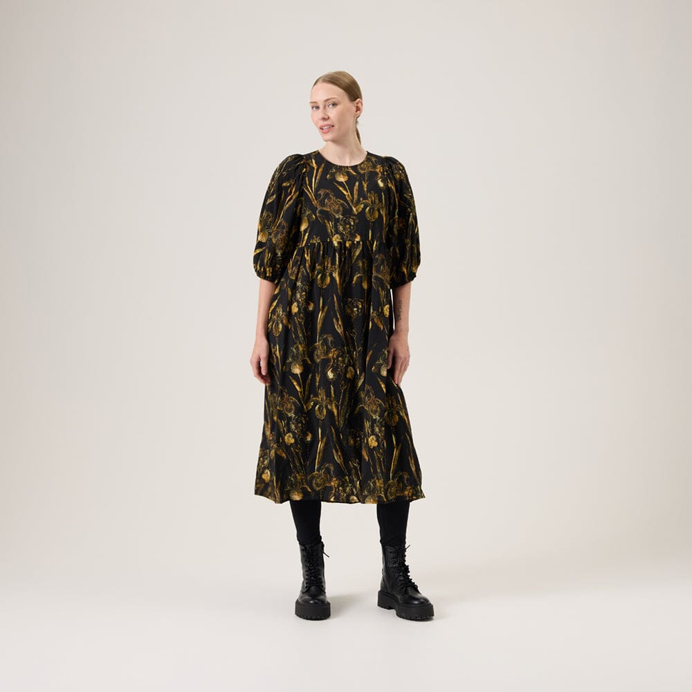 Goldie Volume Sleeve Midi Dress -Mekko | Licorice Aikuisten mekko Metsola