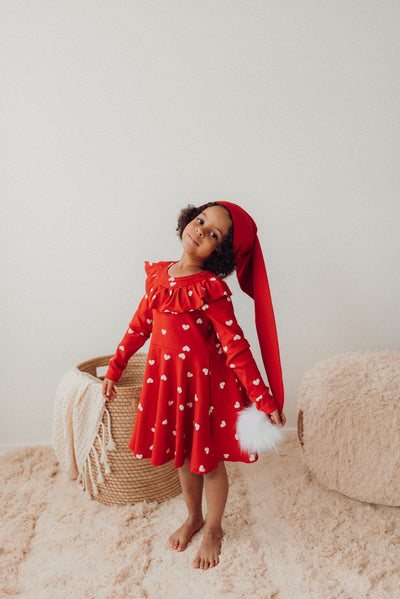 HEART SONG RIB RUFFLE COLLAR DRESS | POPPY Mekko Made of Dreams