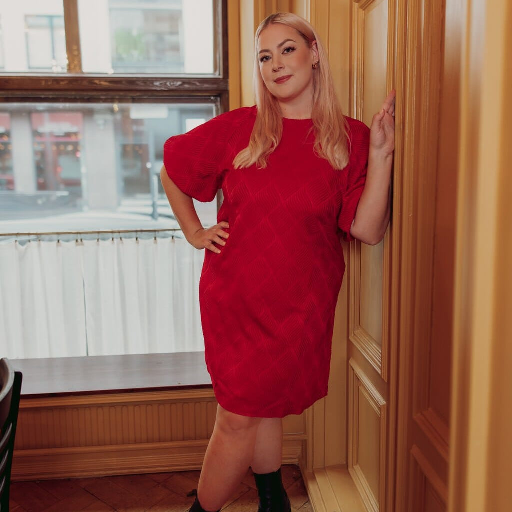 Jacquard Dress -Mekko | Ruby Red Aikuisten mekko Metsola