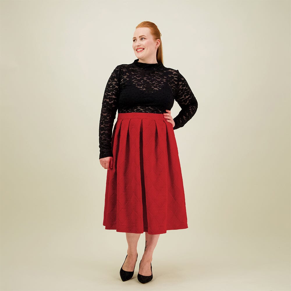 Jacquard Skirt -Hame | Ruby Red Aikuisten hame Metsola