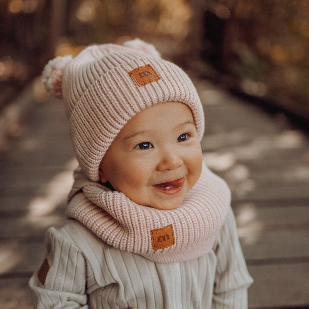 Knitted-Tuubihuivi, Merinovilla | Hearty Pink Huivi A World Full of Smiles