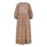 Tuotekuva mekosta naisten midimittainen mekko puolipitkillä puhvihihoilla ja sivutaskuilla.