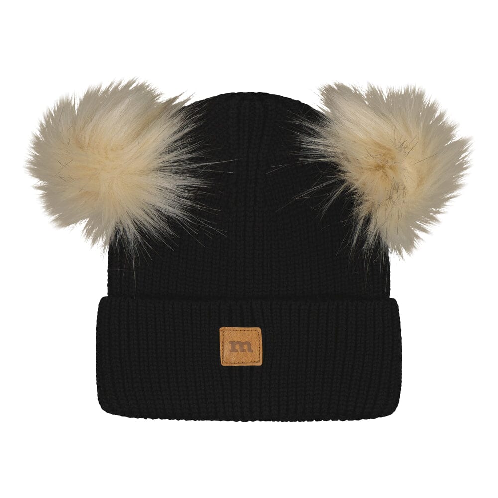 MERINO DOUBLE POM POM BEANIE | BLACK Pipo Little Things in Life