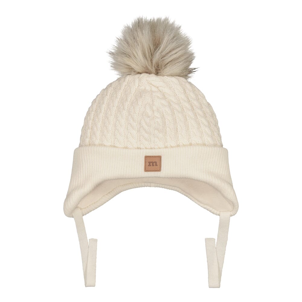 MERINO FUR POM CABLE BABY BEANIE | CREAMY Pipo Little Things in Life