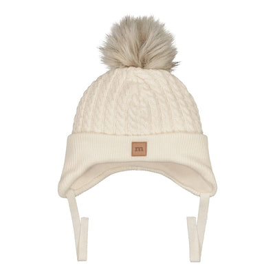 MERINO FUR POM CABLE BABY BEANIE | CREAMY Pipo Little Things in Life