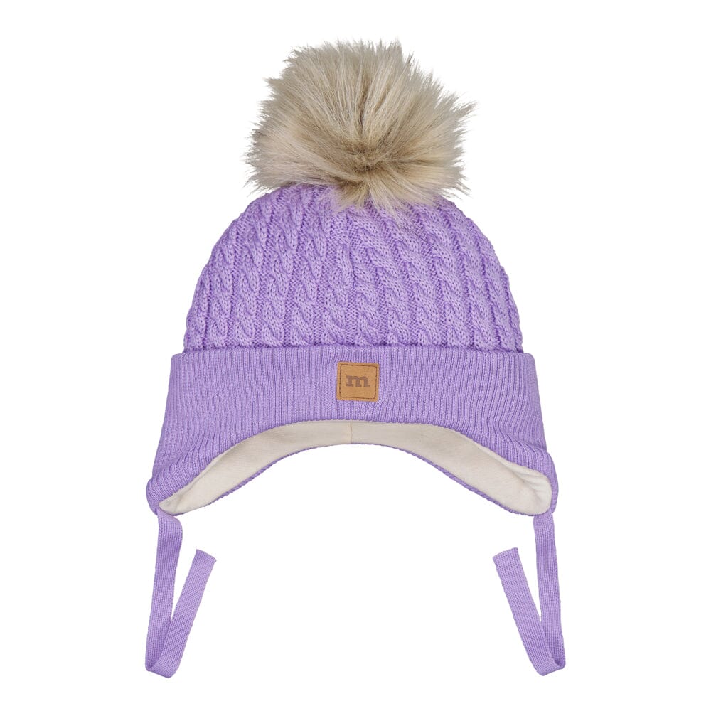 MERINO FUR POM CABLE BABY BEANIE | ICY LILAC Pipo Little Things in Life