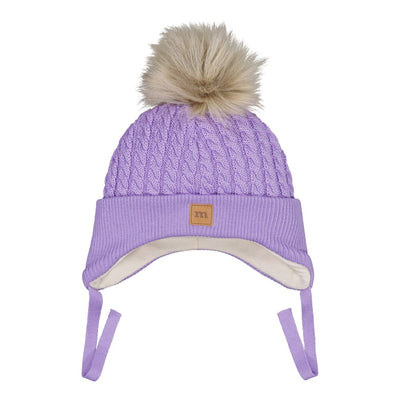 MERINO FUR POM CABLE BABY BEANIE | ICY LILAC Pipo Little Things in Life