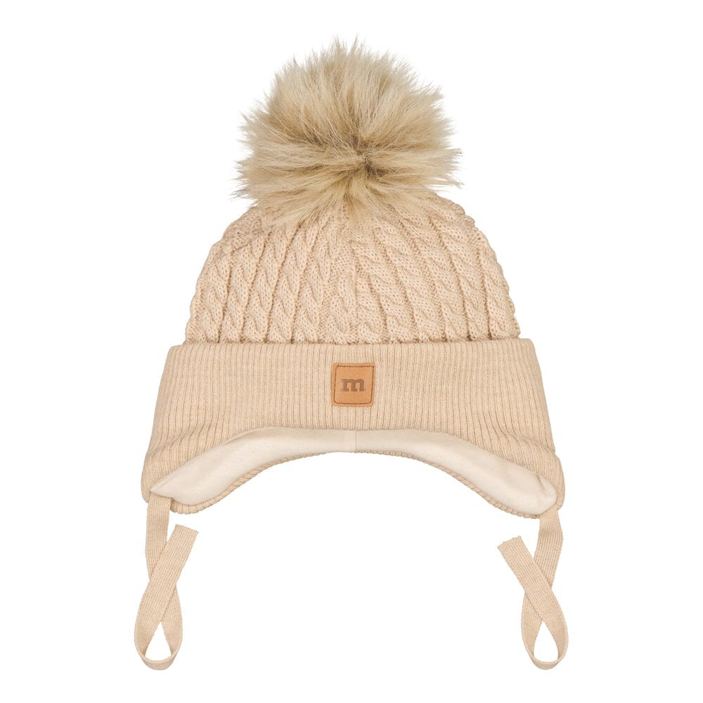 Merino Fur Pom Cable Baby Beanie | Not So Muddy Boots Pipo Happy Hearts