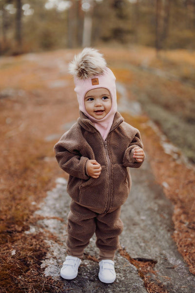 MERINO FUR POM POM HELMET | HEARTY PINK Pipo Little Things in Life