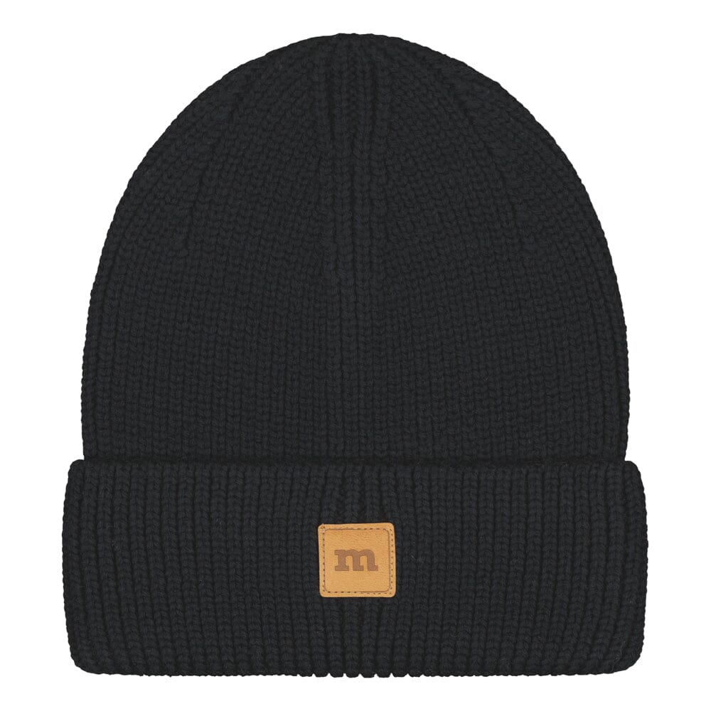 Merino Knitted Beanie | Black Pipo Happy Hearts