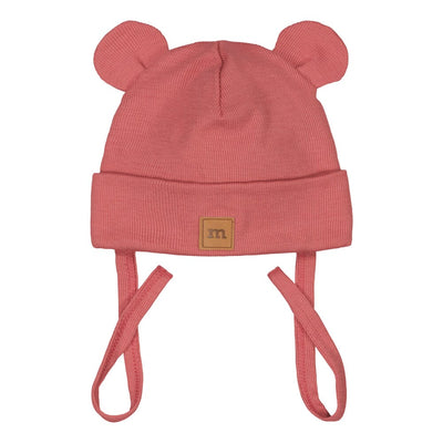 MERINO RIB BEAR BABY BEANIE | RASPBERRY Pipo Little Things in Life