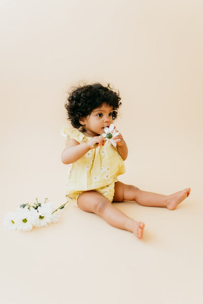 MINI SWEETNESS MUSLIN -ROMPER | MELLOW YELLOW Body Hello Sunshine!