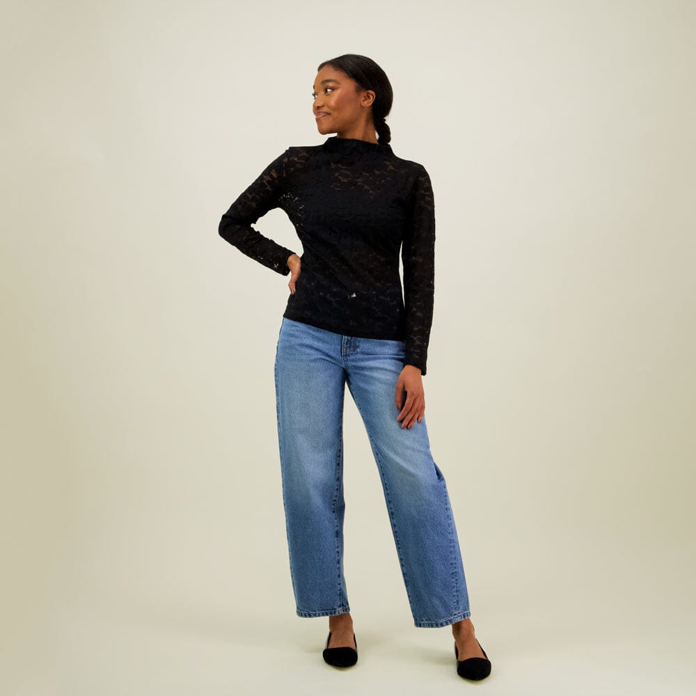 Mock Neck Shirt -Paita | Licorice Aikuisten paita Can You Hear Me?