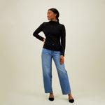 Mock Neck Shirt -Paita | Licorice Aikuisten paita Can You Hear Me?