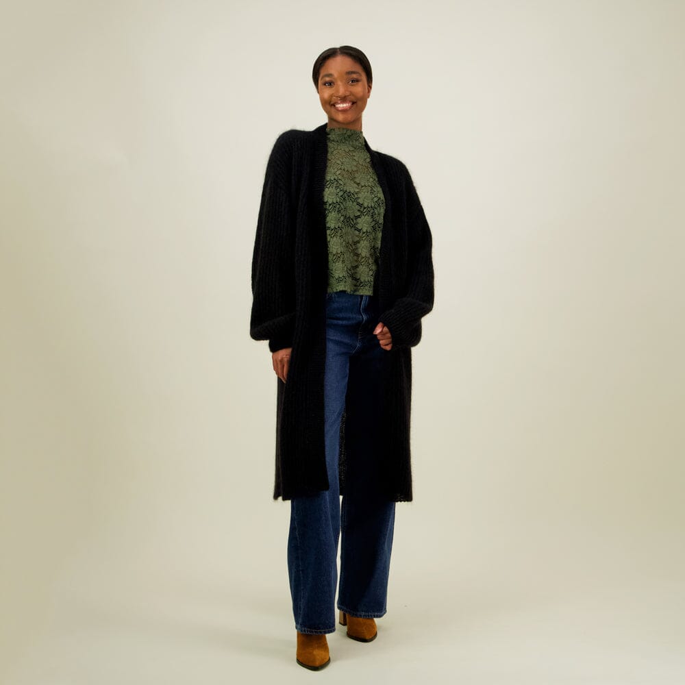 Mohair Long Cardigan -Neuletakki | Licorice Aikuisten neuletakki Can't Stop Dreaming
