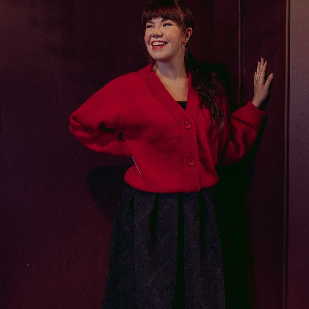 Mohair Short Cardigan -Neuletakki | Ruby Red Aikuisten neuletakki Metsola