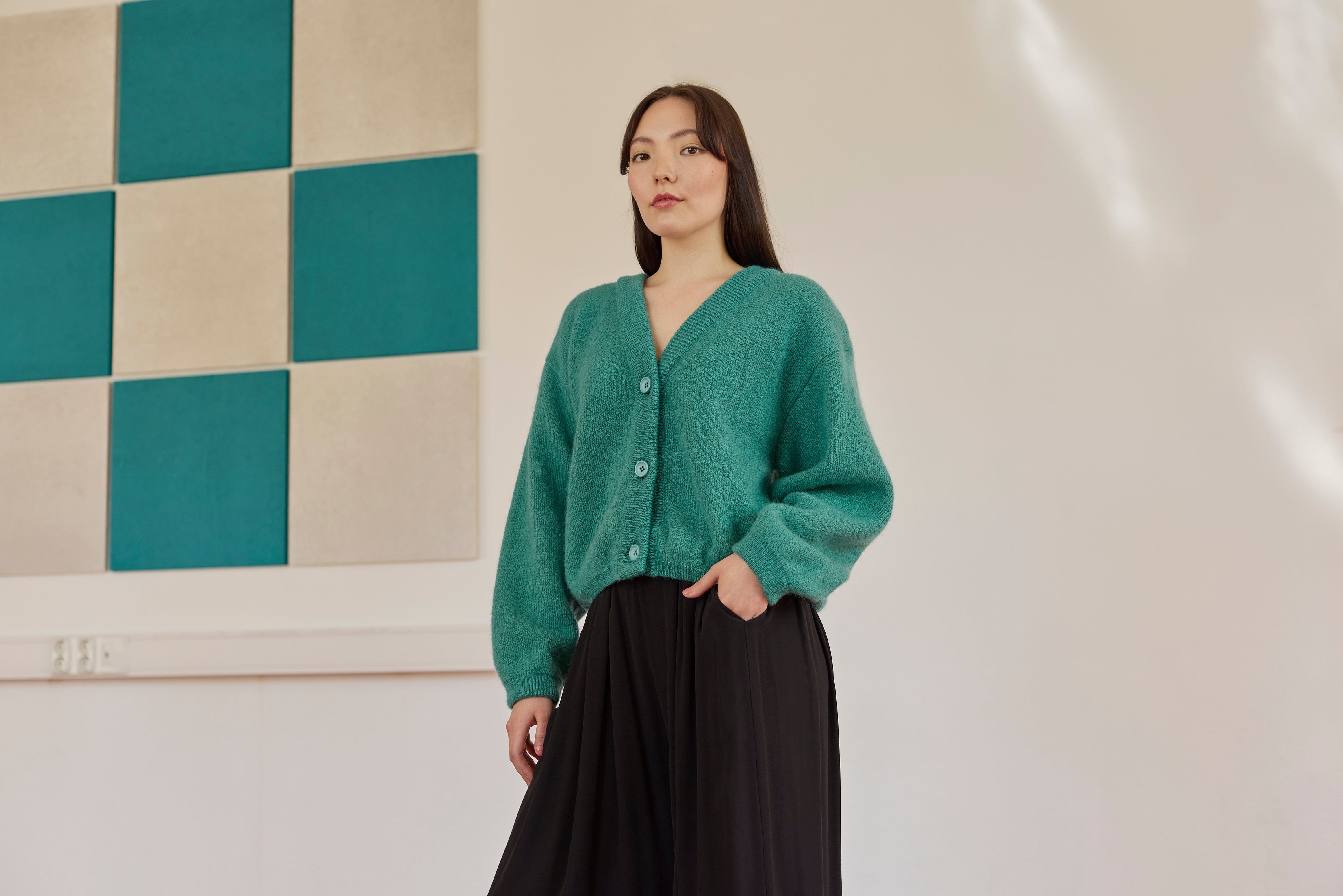 Mohair Short Cardigan -Neuletakki | Wasabi Aikuisten neuletakki Can't Stop Dreaming