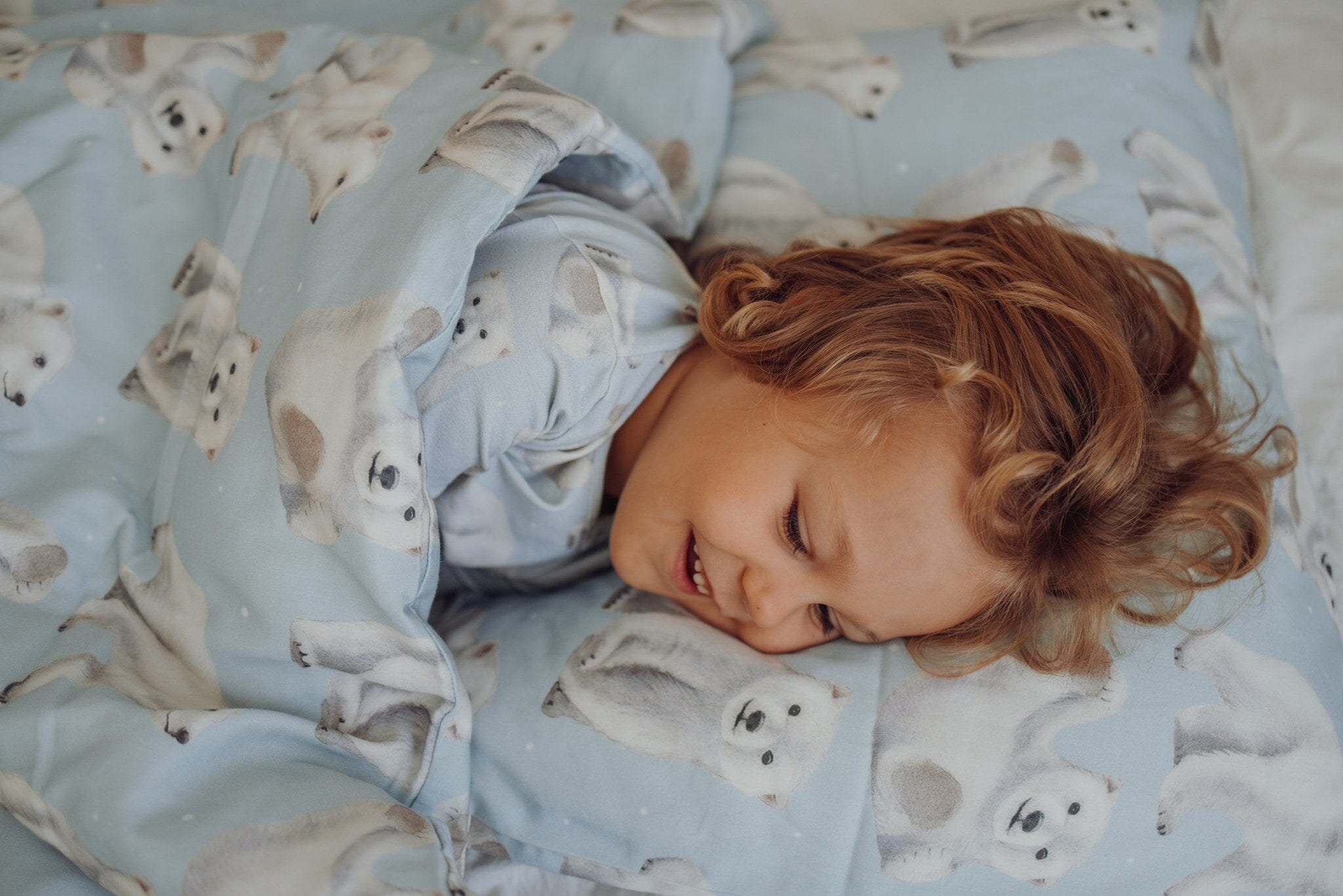 Polar Bears -Pussilakanasetti Baby | Icy Blue Pussilakana Under the Same Moon Home