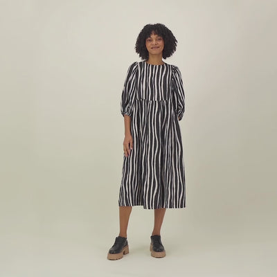 ALLEY VOLUME SLEEVE MIDI DRESS -MEKKO | LICORICE