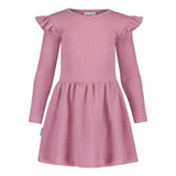Rib Frilla Dress Ls | Frosty Pink Mekko Winter Wonders